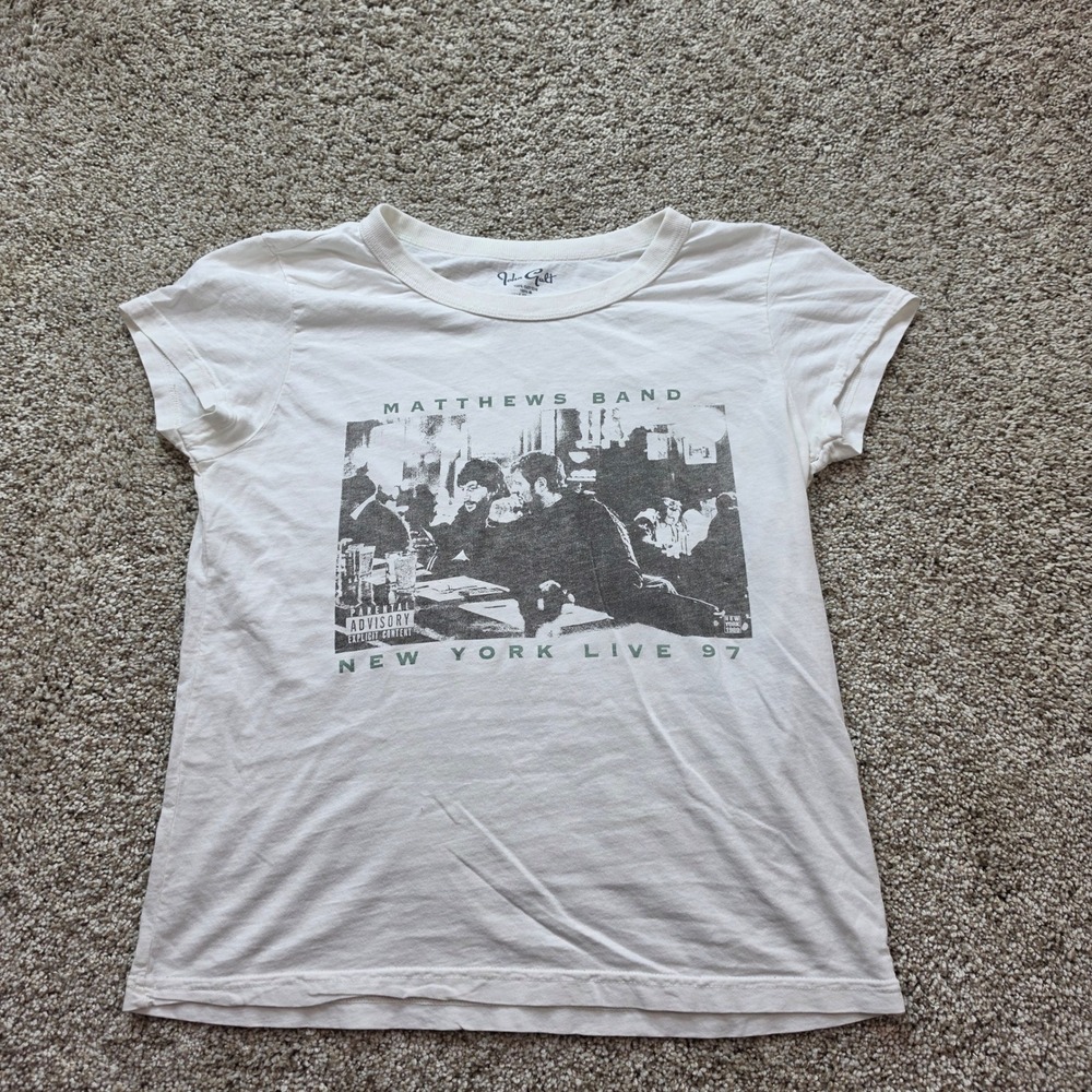 John Galt Brandy Melville Matthews Band Tee Womens OS White Cotton 90s Live 97